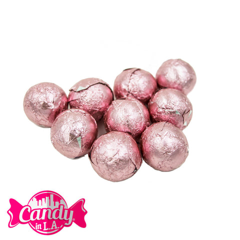Aluminium Foiled Chocolate Balls Light Pink (18 Lb)