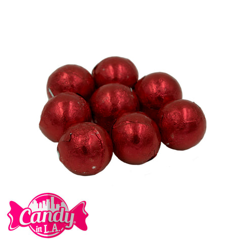 Aluminium Foiled Chocolate Balls Red (18 Lb)